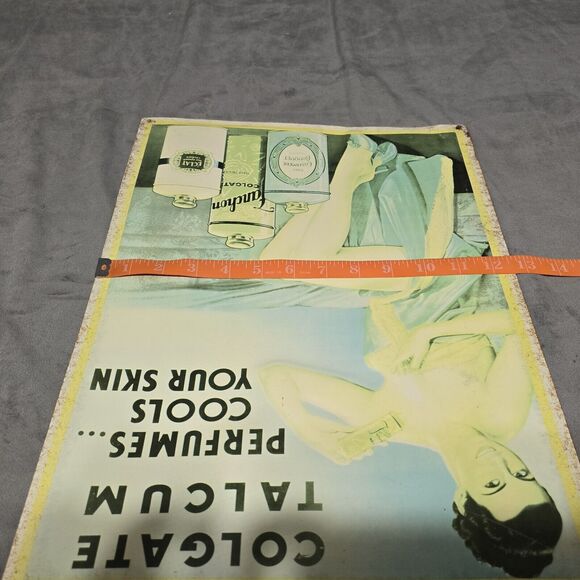 Vintage Chromolithograph on Metal Colgate Talcum Powder Advertising Sign - Picture 16 of 16